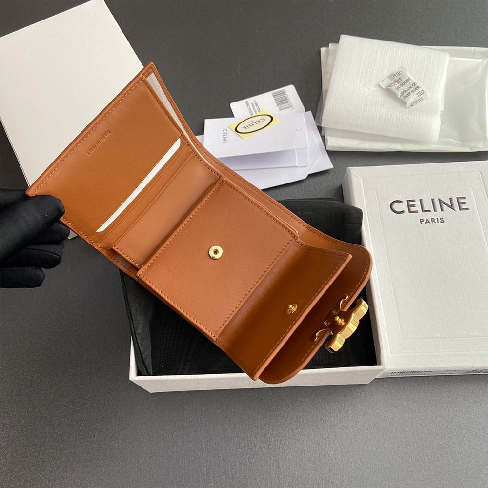 Ce1i*e Small Flap Wallet TRIOMPHE IN Shiny calfskin(HIGH-END GRADE)