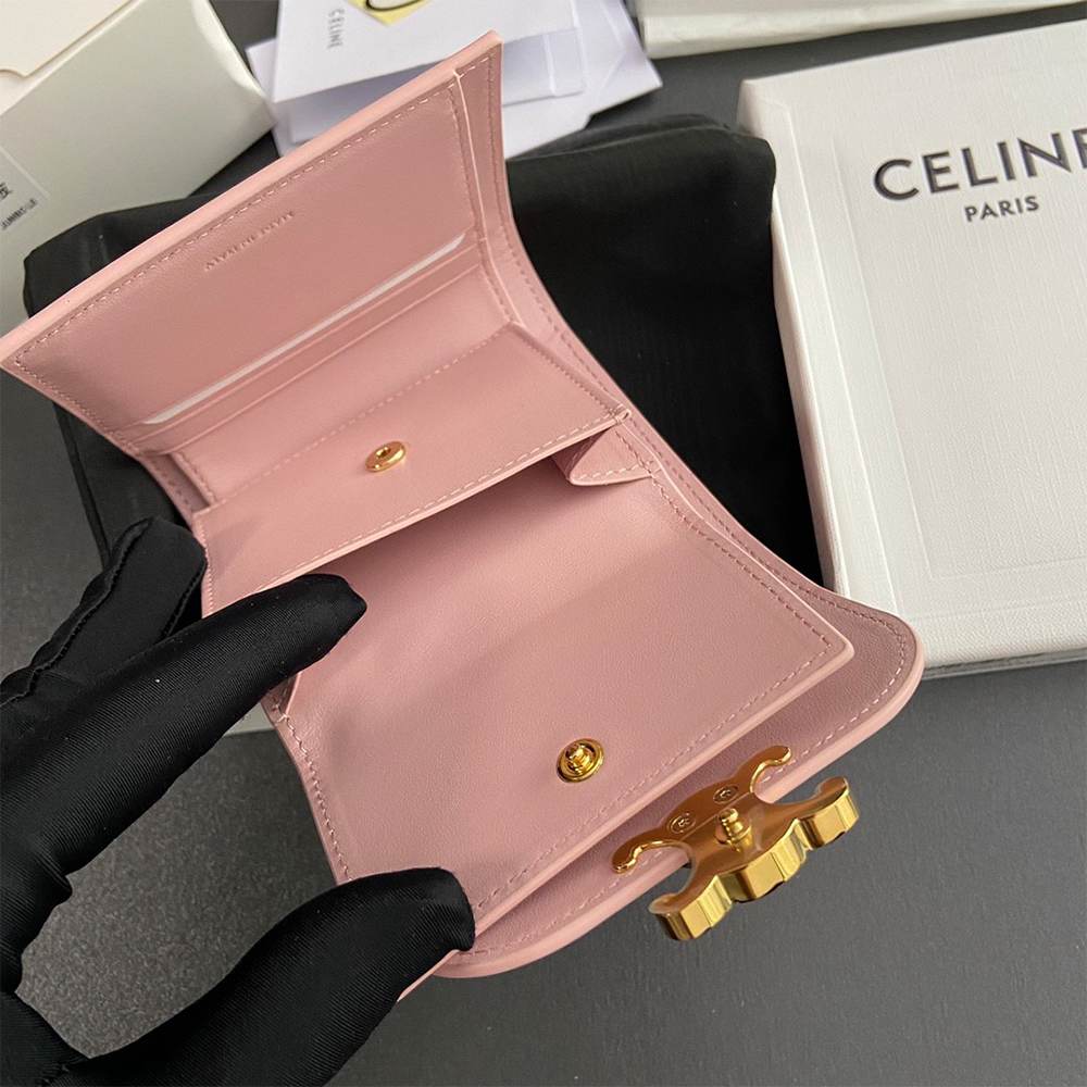 Ce1i*e Small Flap Wallet TRIOMPHE IN Shiny calfskin(HIGH-END GRADE)