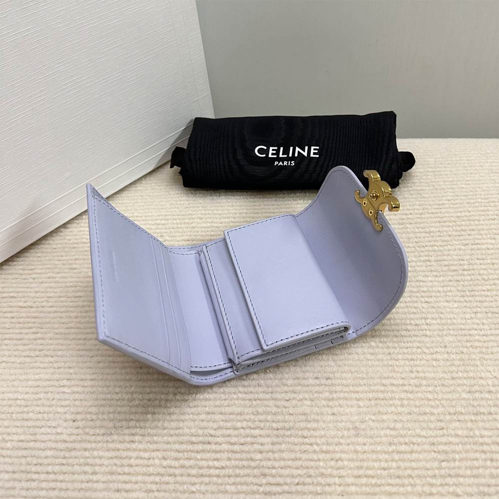 Ce1i*e Small Flap Wallet TRIOMPHE IN Shiny calfskin(HIGH-END GRADE)