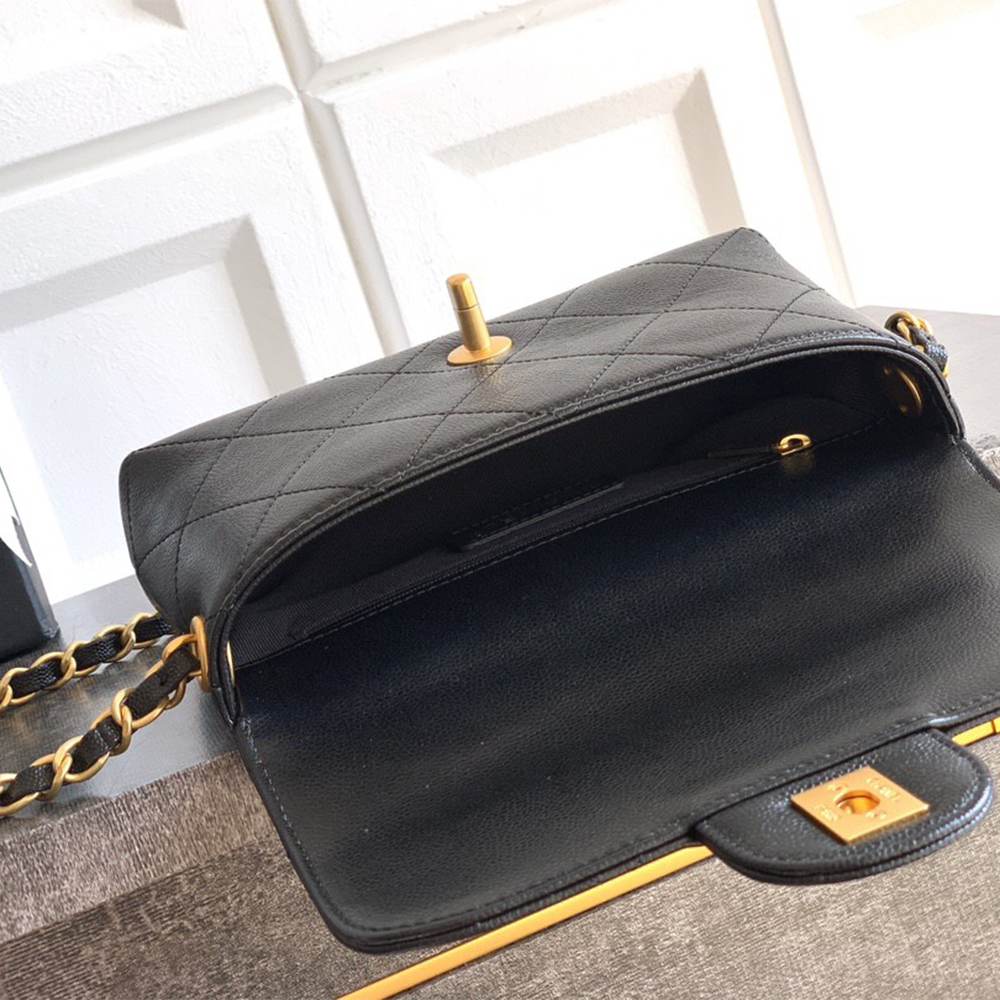 Ch**el Mini Flap with top handle(HIGH-END GRADE)