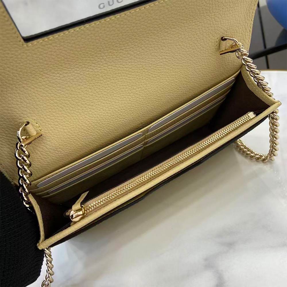 Bi-color GG Marmont wallet on chain