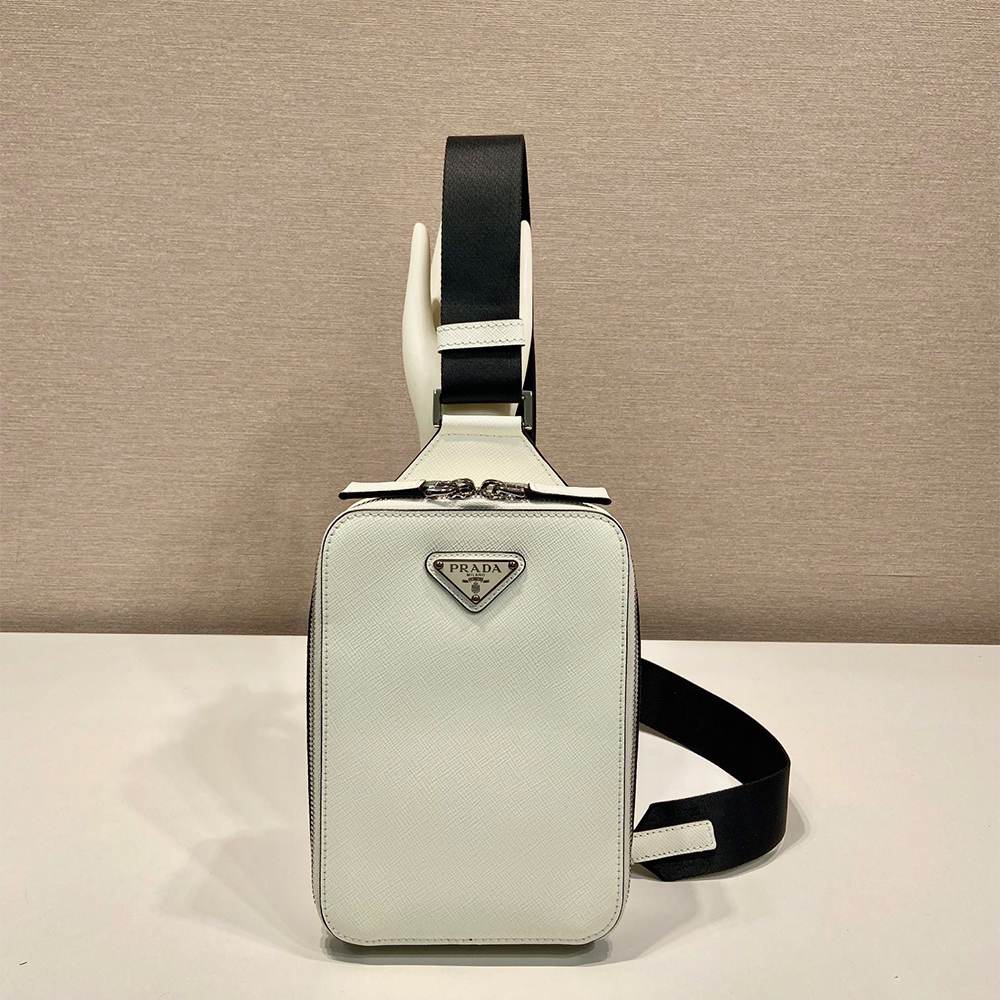 Pra*a Brique Saffiano leather bag