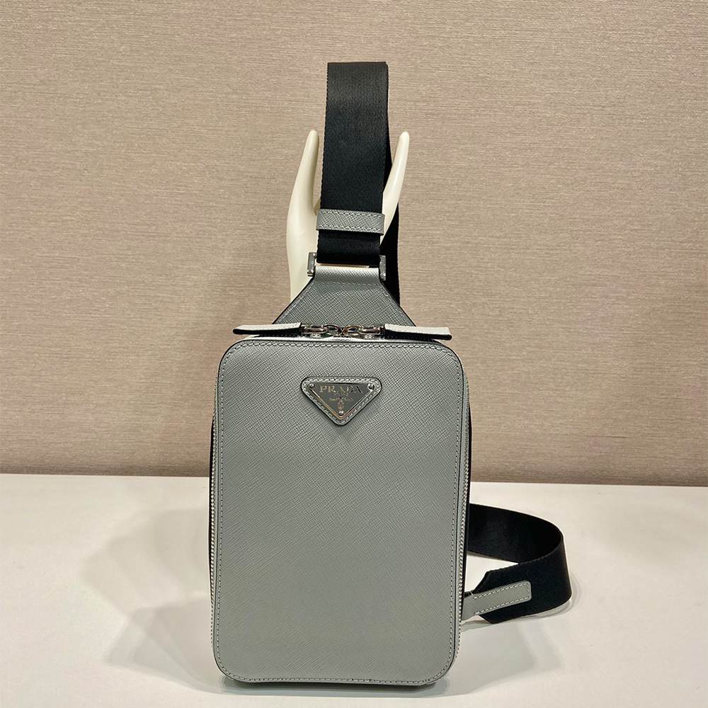Pra*a Brique Saffiano leather bag