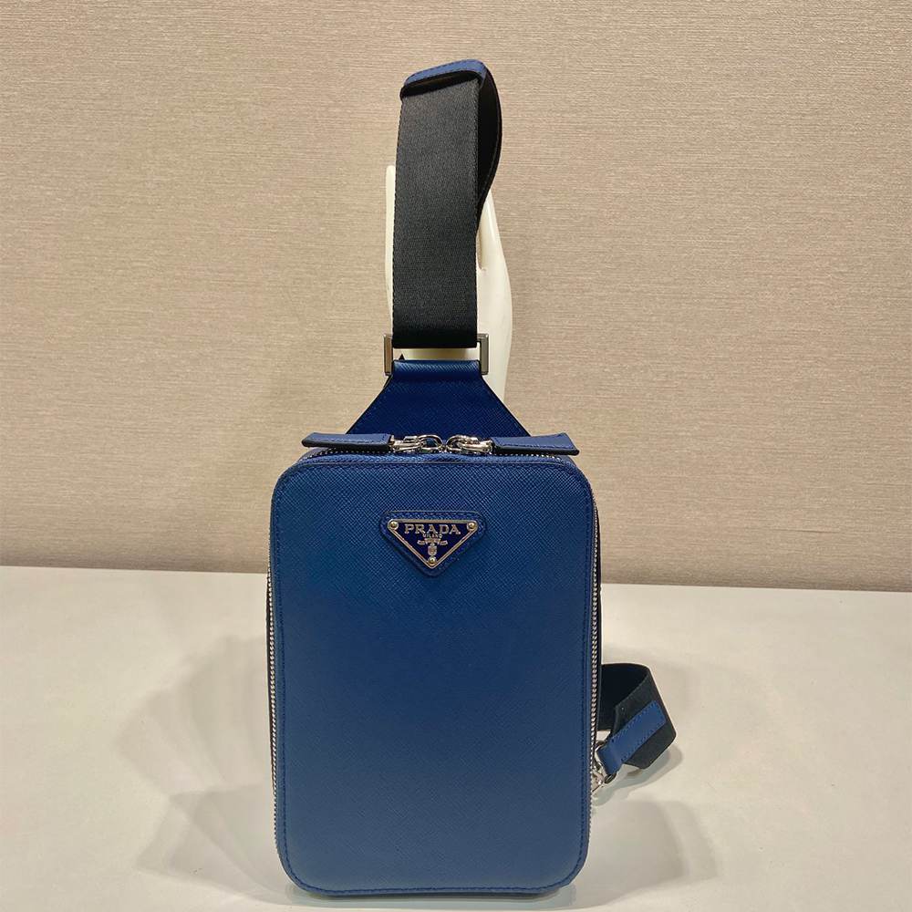 Pra*a Brique Saffiano leather bag