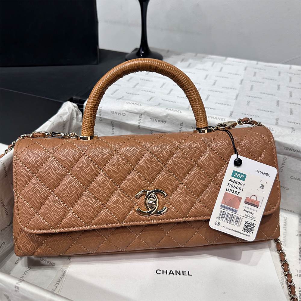 Ch**el Coco Handle Maxi Top Handle Flap Bag(HIGH-END GRADE)