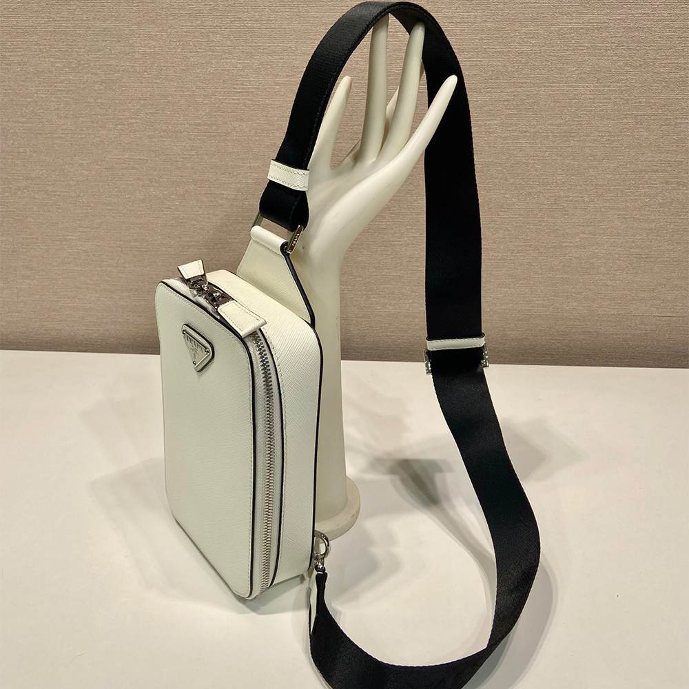 Pra*a Brique Saffiano leather bag