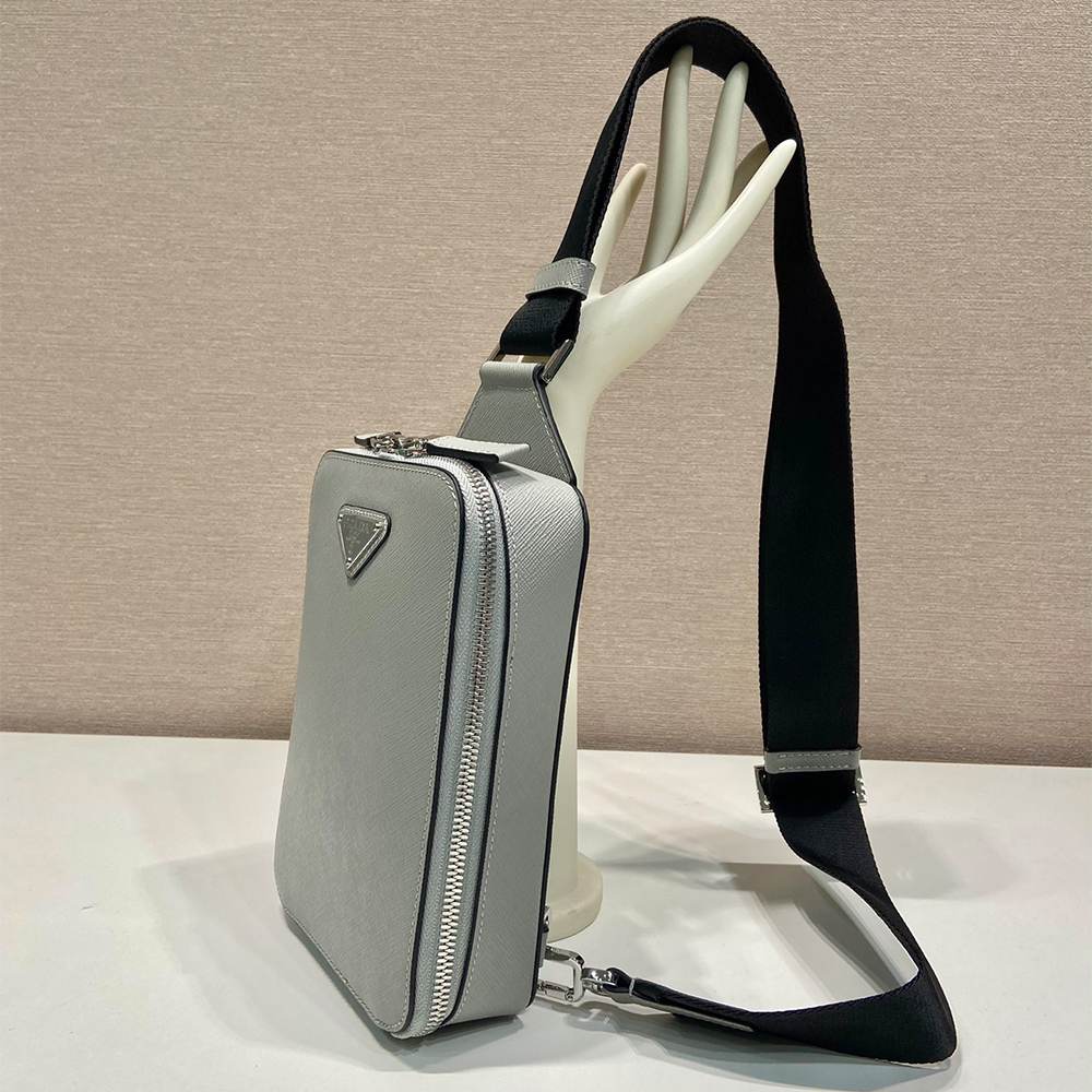 Pra*a Brique Saffiano leather bag
