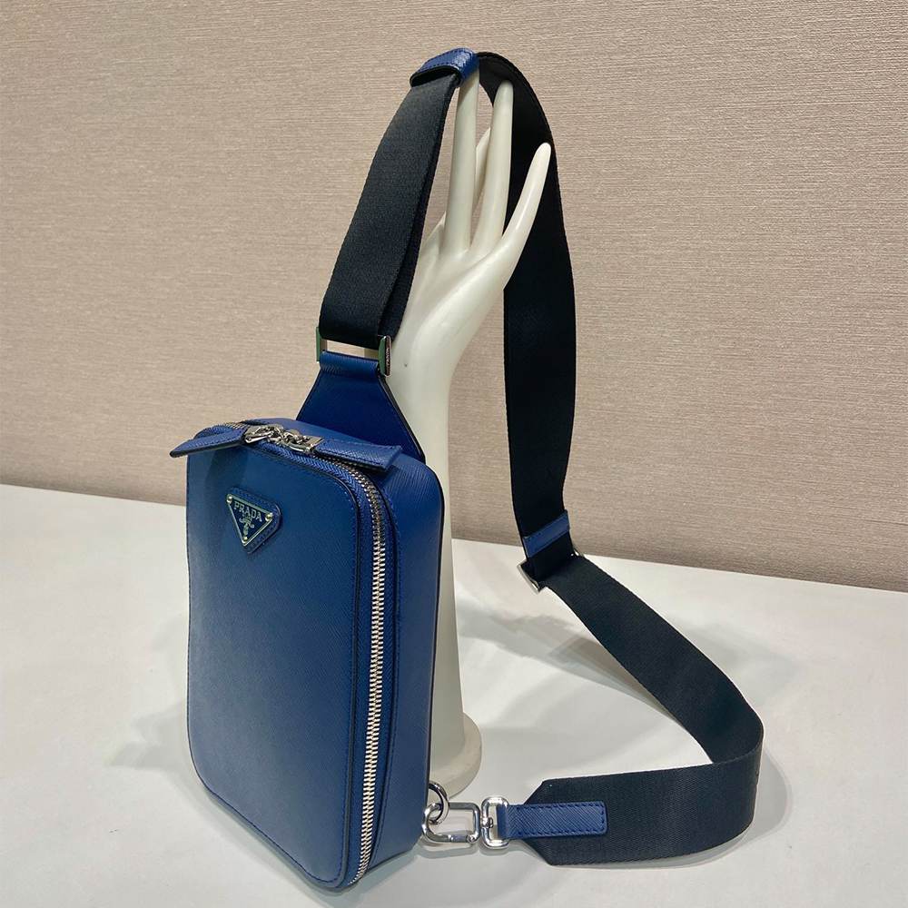 Pra*a Brique Saffiano leather bag