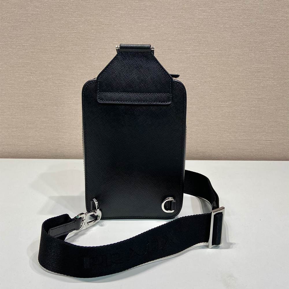 Pra*a Brique Saffiano leather bag