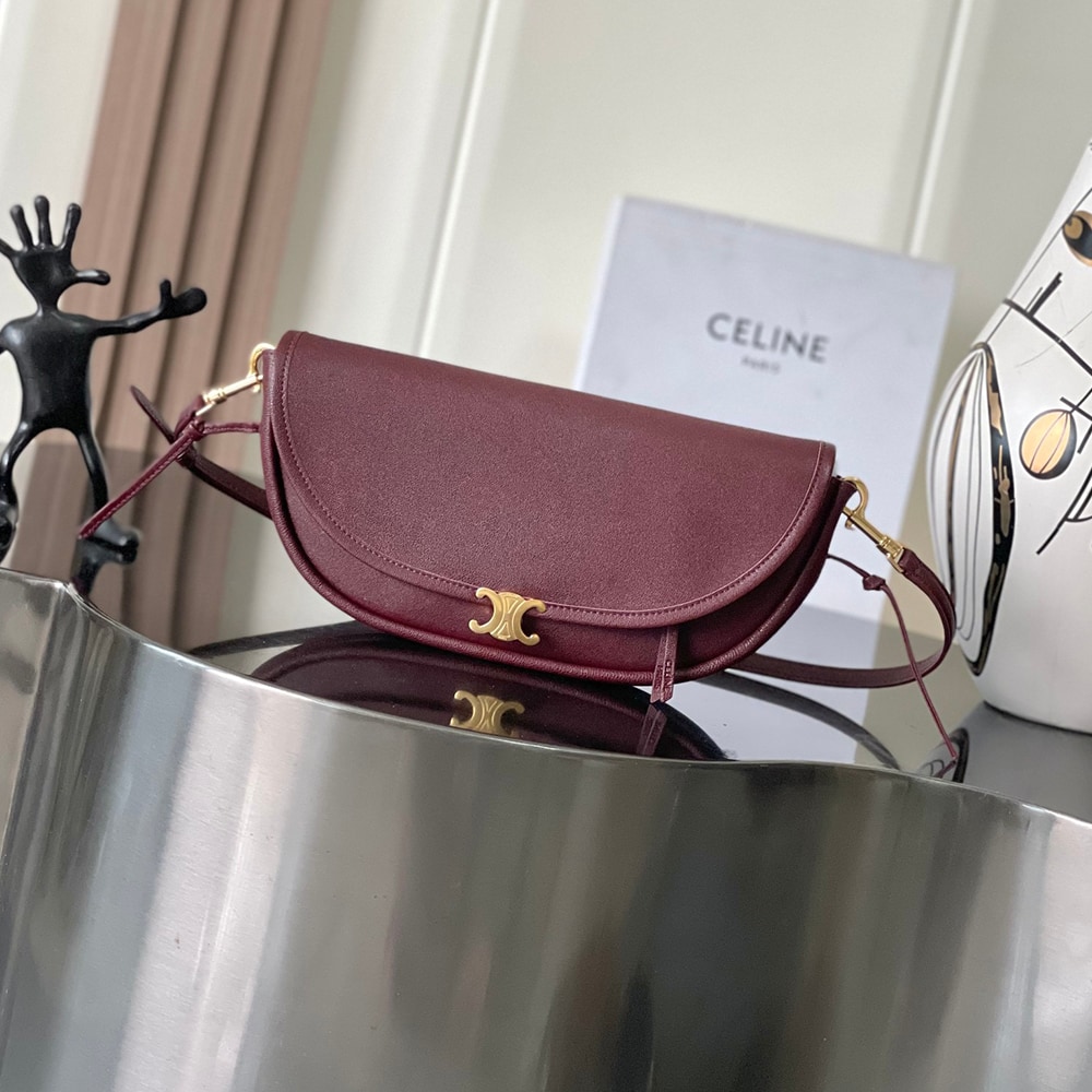Ce1i*e LITTLE HALFMOON SOFT TRIOMPHE IN S*pPLE SHINY LAMBSKIN(HIGH-END GRADE)