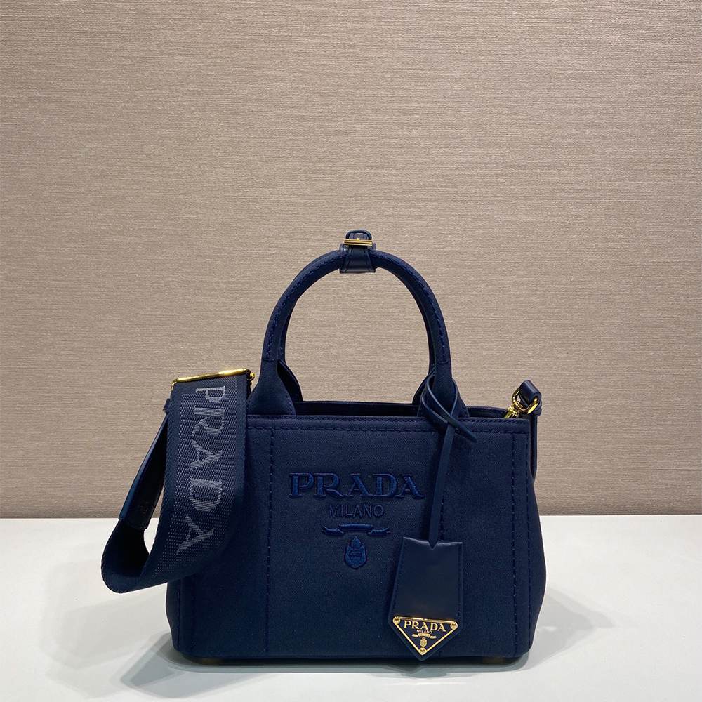 Pra*a Jardinière cotton canvas mini-bag(HIGH-END GRADE)
