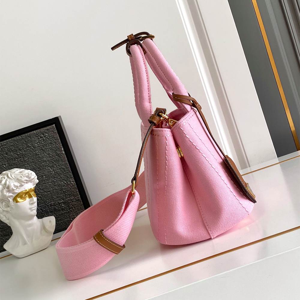 Pra*a Jardinière cotton canvas mini-bag(HIGH-END GRADE)