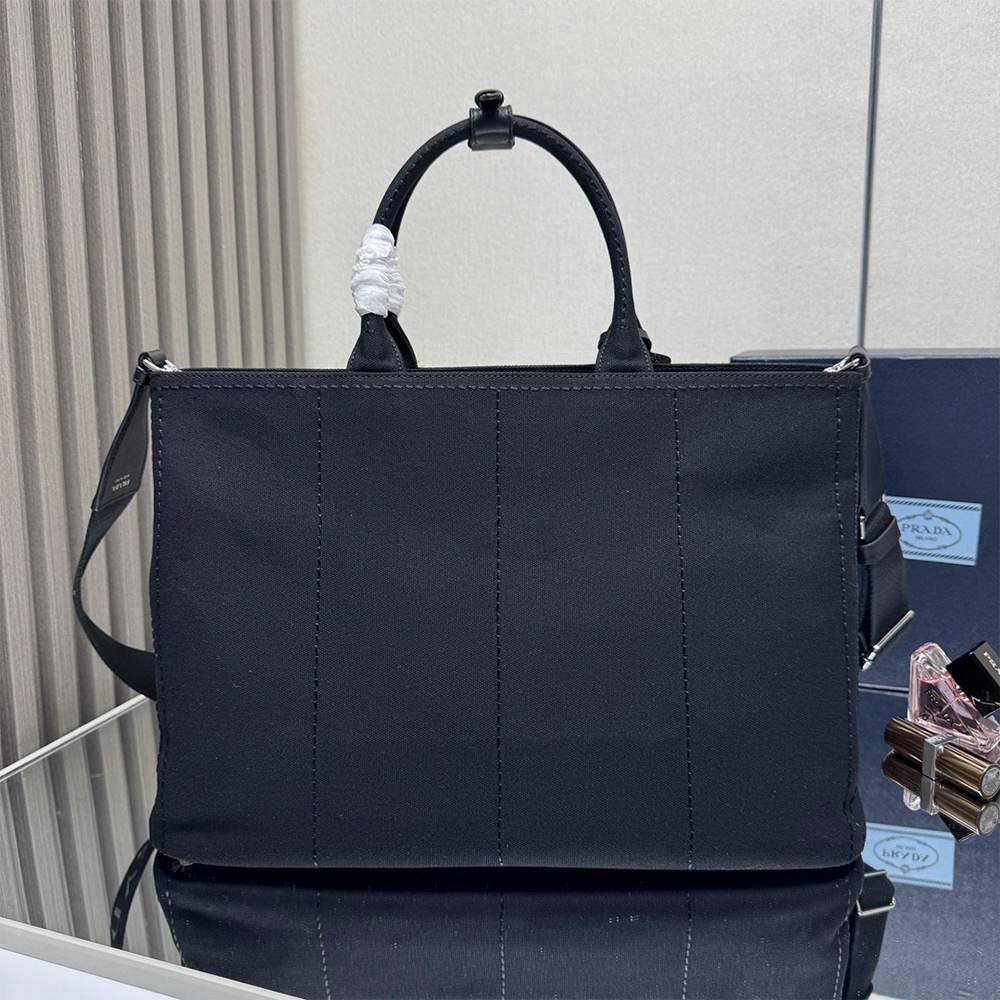 Pra*a Jardinière extra-large cotton canvas tote bag(HIGH-END GRADE)