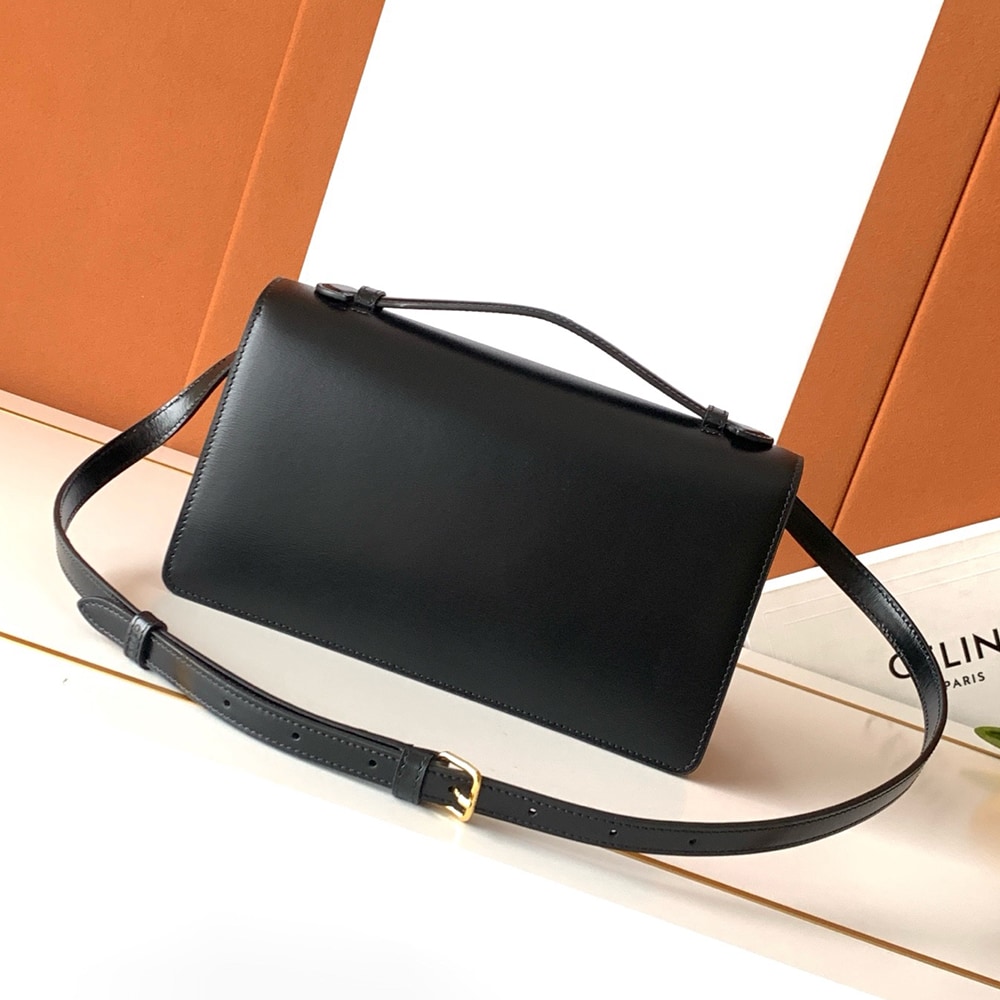 Ce1i*e MEDIUM TRIOMPHE FOLIO IN SHINY CALFSKIN(HIGH-END GRADE)