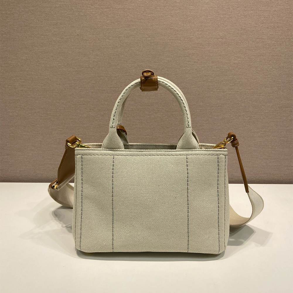 Pra*a Jardinière cotton canvas mini-bag(HIGH-END GRADE)