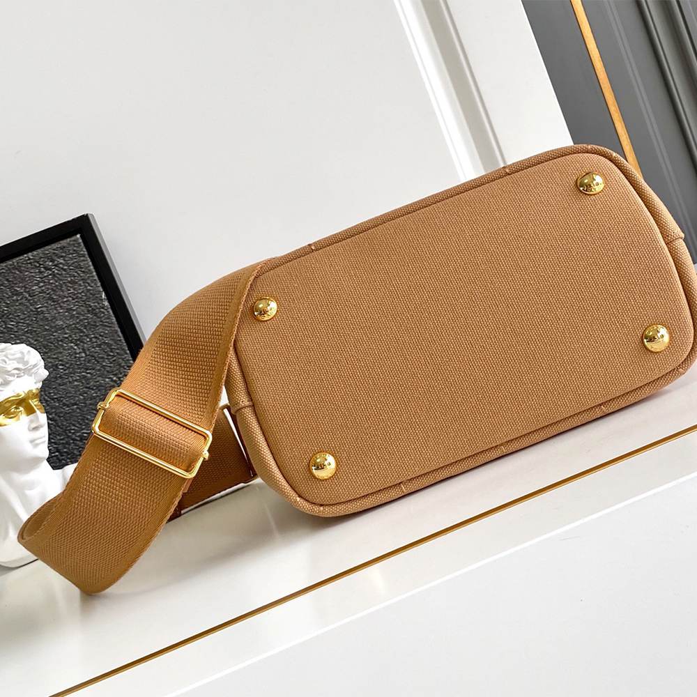 Pra*a Jardinière cotton canvas mini-bag(HIGH-END GRADE)
