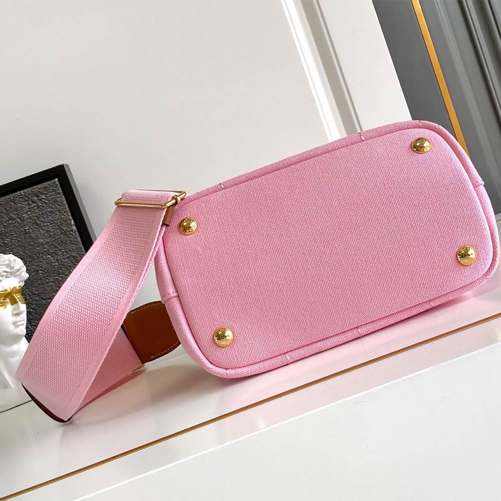 Pra*a Jardinière cotton canvas mini-bag(HIGH-END GRADE)