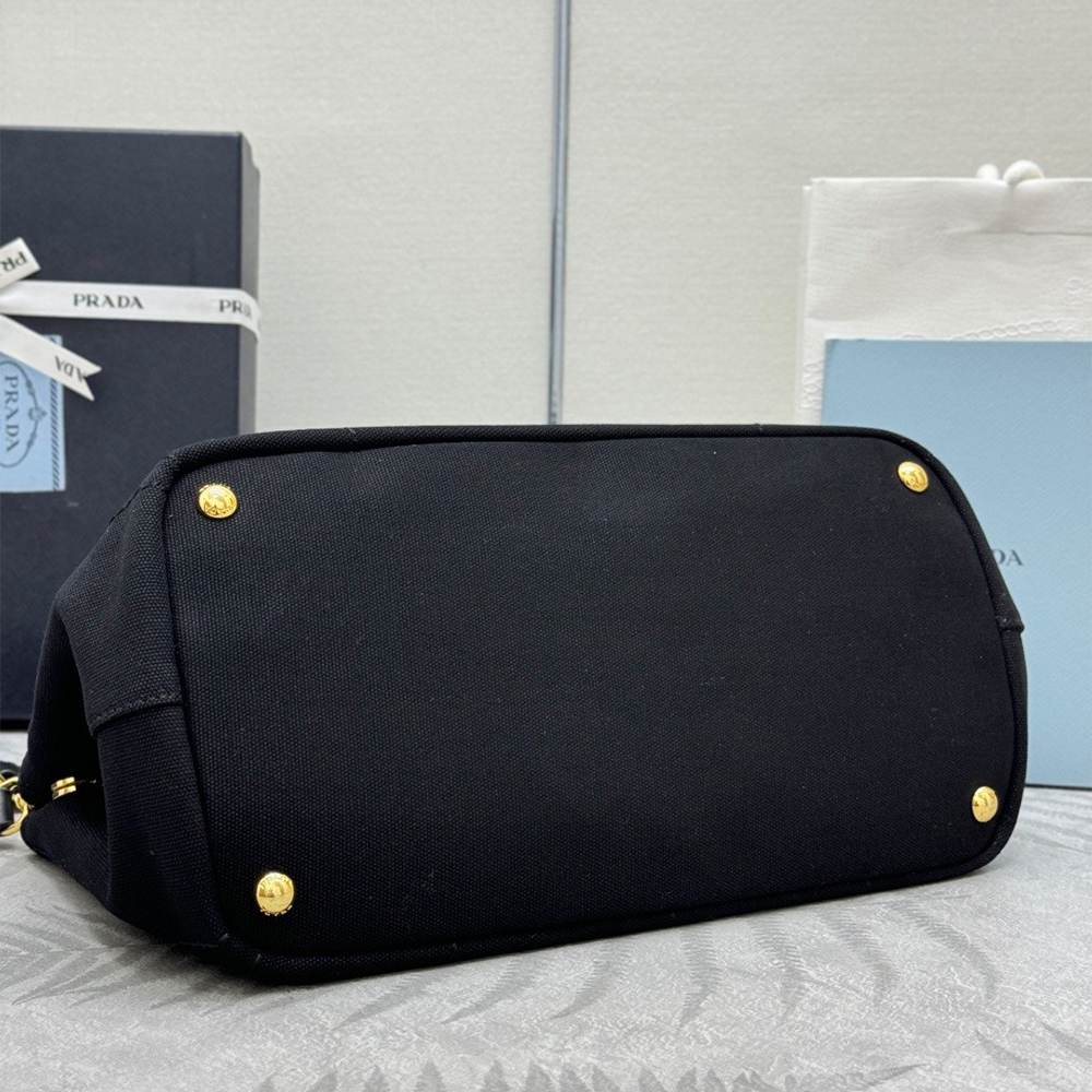 Pra*a Jardinière large cotton canvas handbag(HIGH-END GRADE)