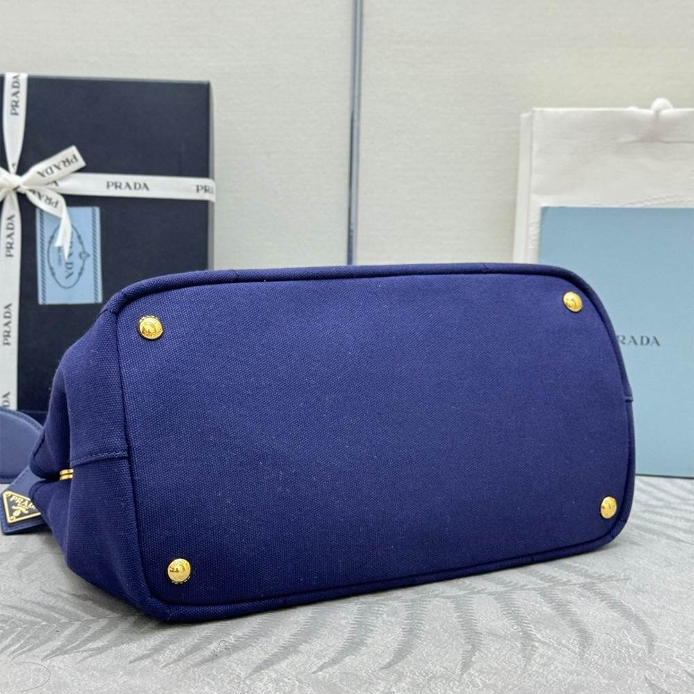 Pra*a Jardinière large cotton canvas handbag(HIGH-END GRADE)