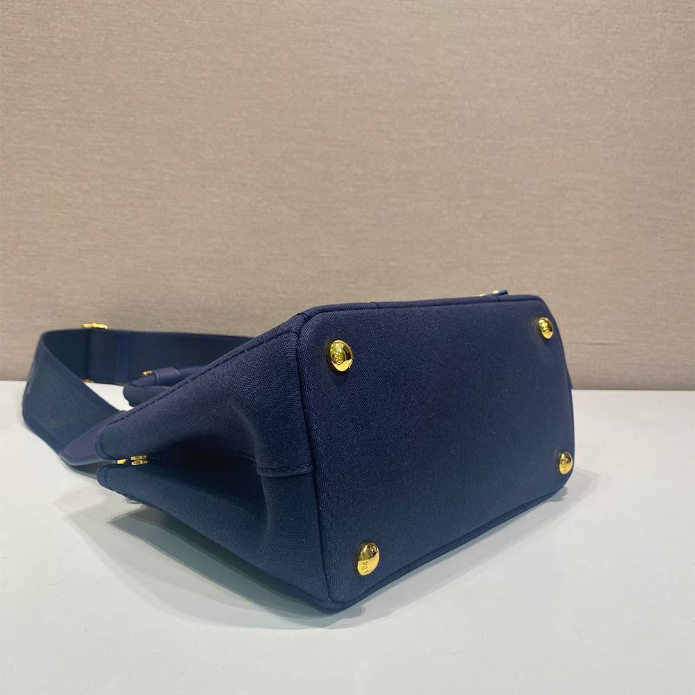 Pra*a Jardinière cotton canvas mini-bag(HIGH-END GRADE)