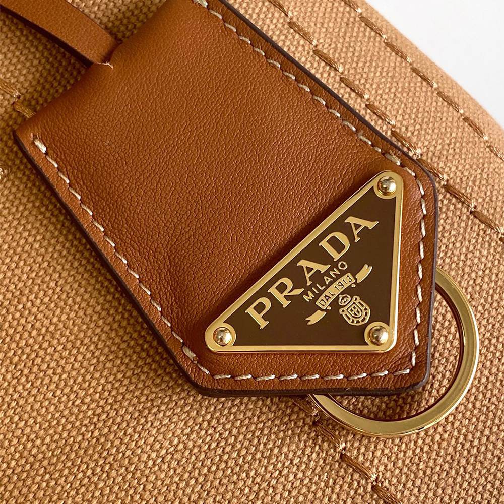 Pra*a Jardinière cotton canvas mini-bag(HIGH-END GRADE)