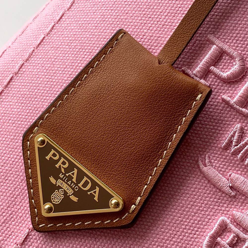 Pra*a Jardinière cotton canvas mini-bag(HIGH-END GRADE)