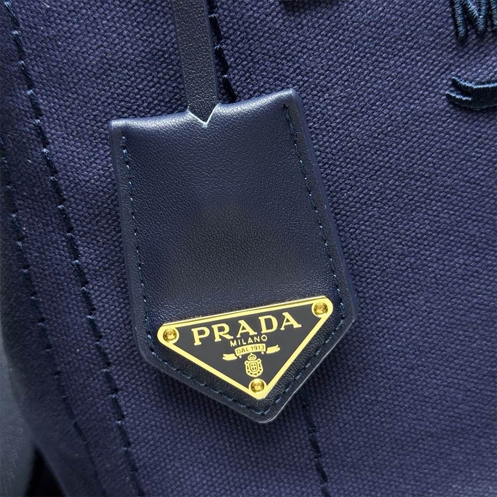 Pra*a Jardinière small cotton canvas handbag(HIGH-END GRADE)