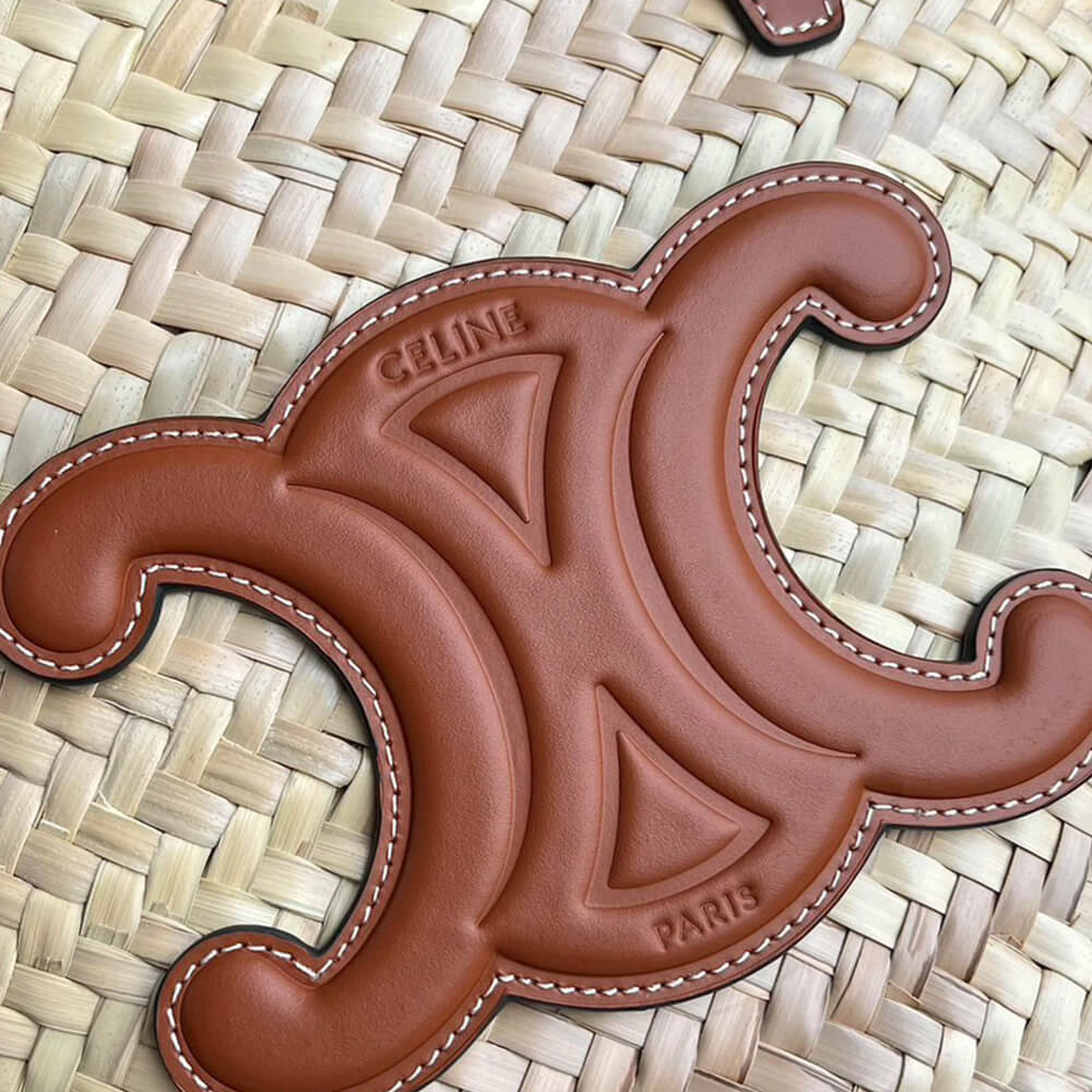 Ce1i*e MEDIUM Ce1i*e CLASSIC PANIER IN palm leaves and Calfskin(HIGH-END GRADE)