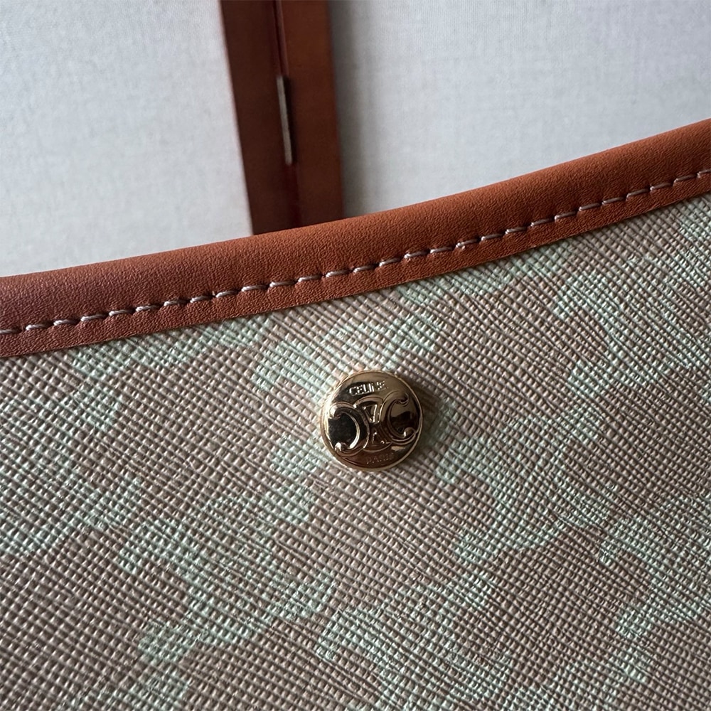 Ce1i*e SOFT SHOPPER BAG IN TRIOMPHE CANVAS AND CALFSKIN(HIGH-END GRADE)