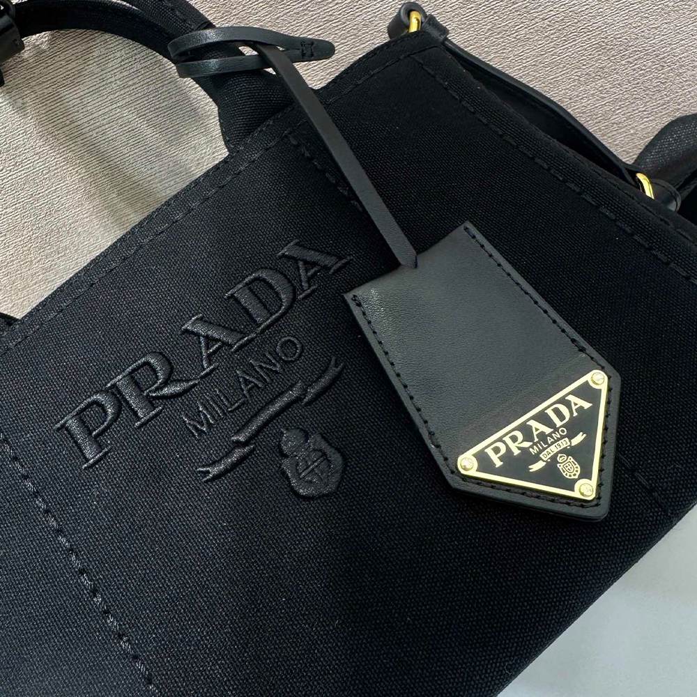 Pra*a Jardinière cotton canvas mini-bag(HIGH-END GRADE)