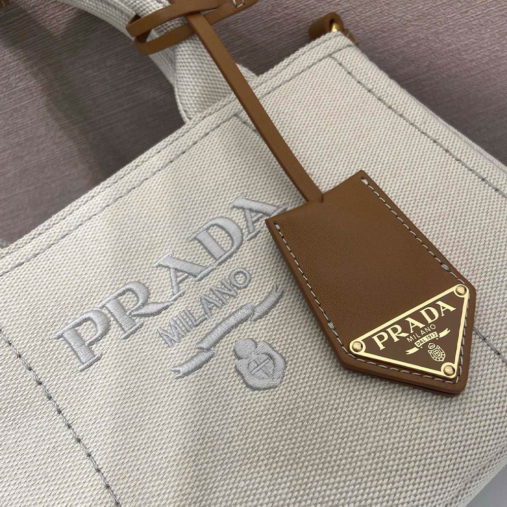 Pra*a Jardinière cotton canvas mini-bag(HIGH-END GRADE)