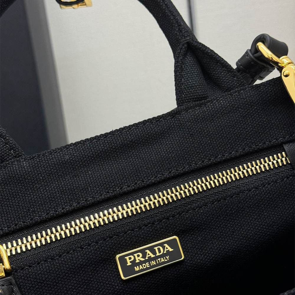 Pra*a Jardinière small cotton canvas handbag(HIGH-END GRADE)