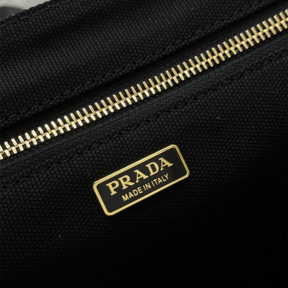 Pra*a Jardinière large cotton canvas handbag(HIGH-END GRADE)
