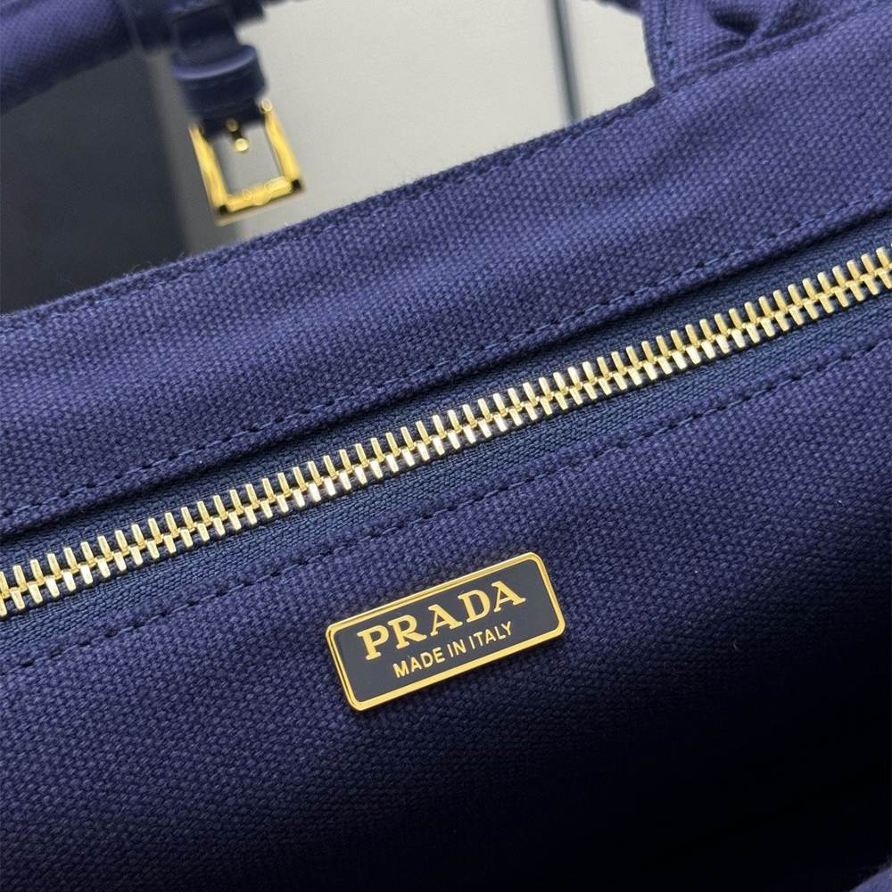 Pra*a Jardinière large cotton canvas handbag(HIGH-END GRADE)