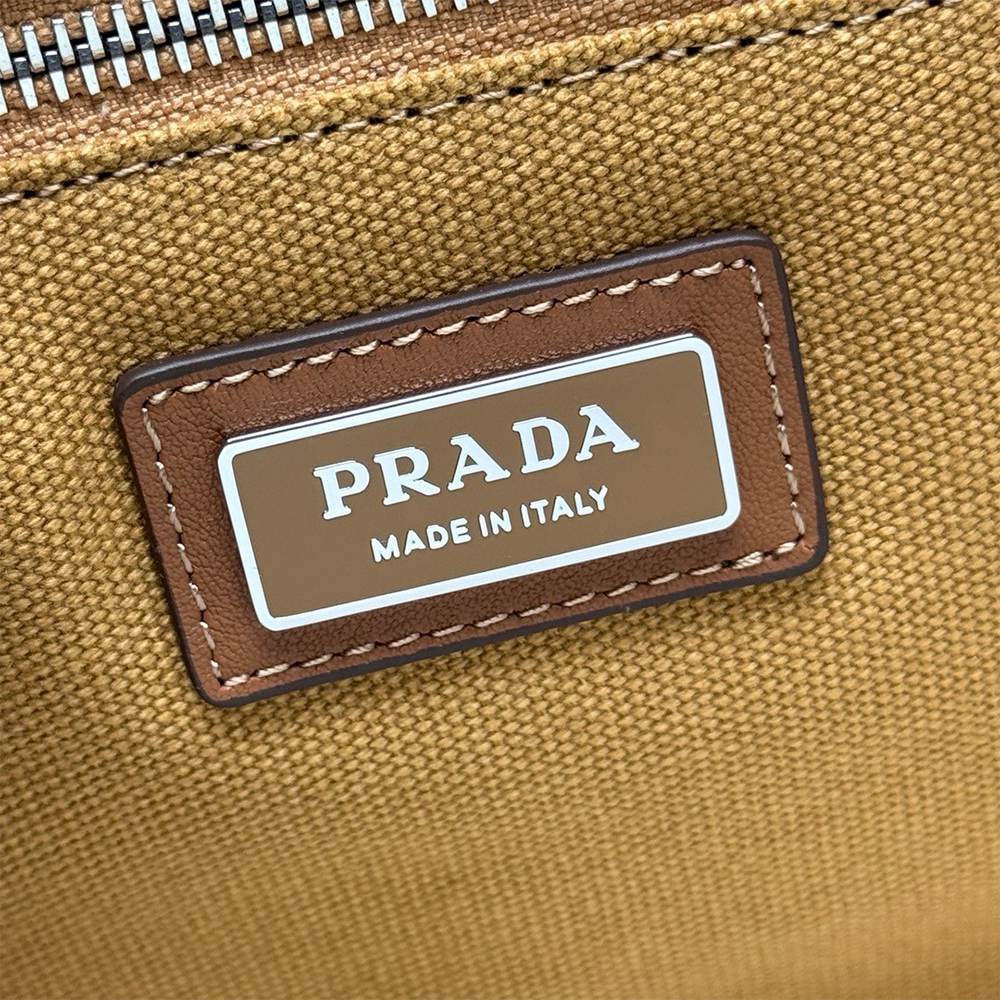 Pra*a Jardinière extra-large cotton canvas tote bag(HIGH-END GRADE)