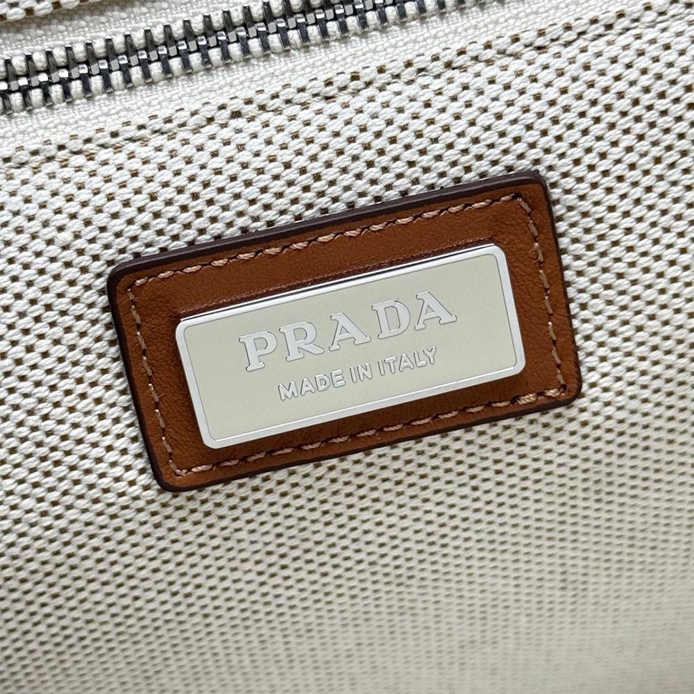 Pra*a Jardinière extra-large cotton canvas tote bag(HIGH-END GRADE)