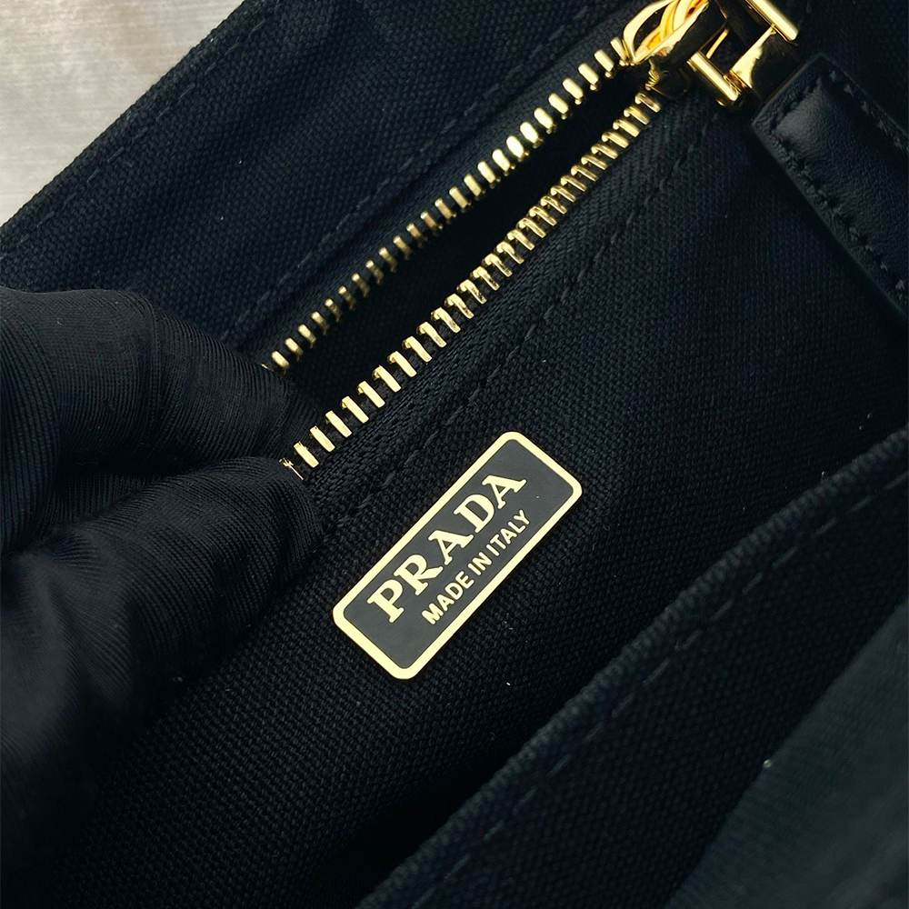 Pra*a Jardinière cotton canvas mini-bag(HIGH-END GRADE)