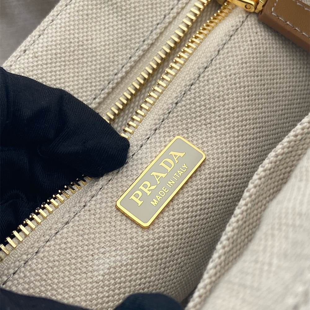 Pra*a Jardinière cotton canvas mini-bag(HIGH-END GRADE)