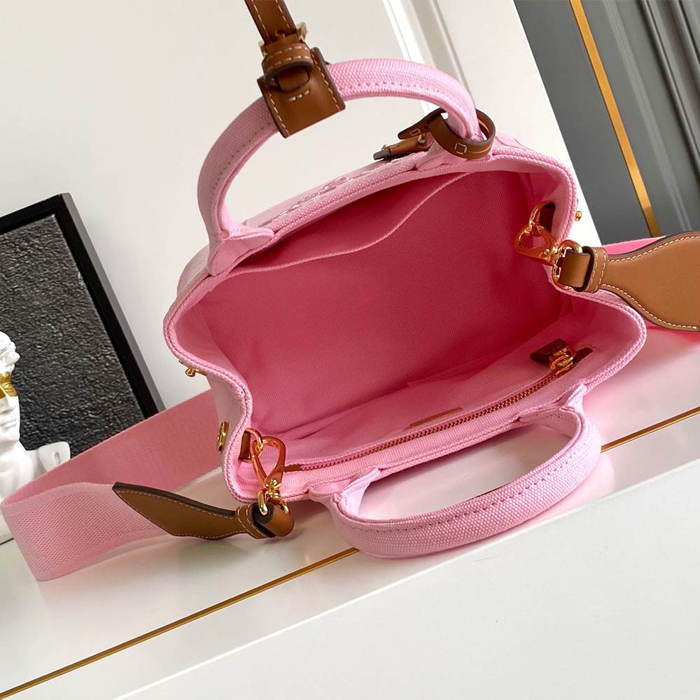 Pra*a Jardinière cotton canvas mini-bag(HIGH-END GRADE)
