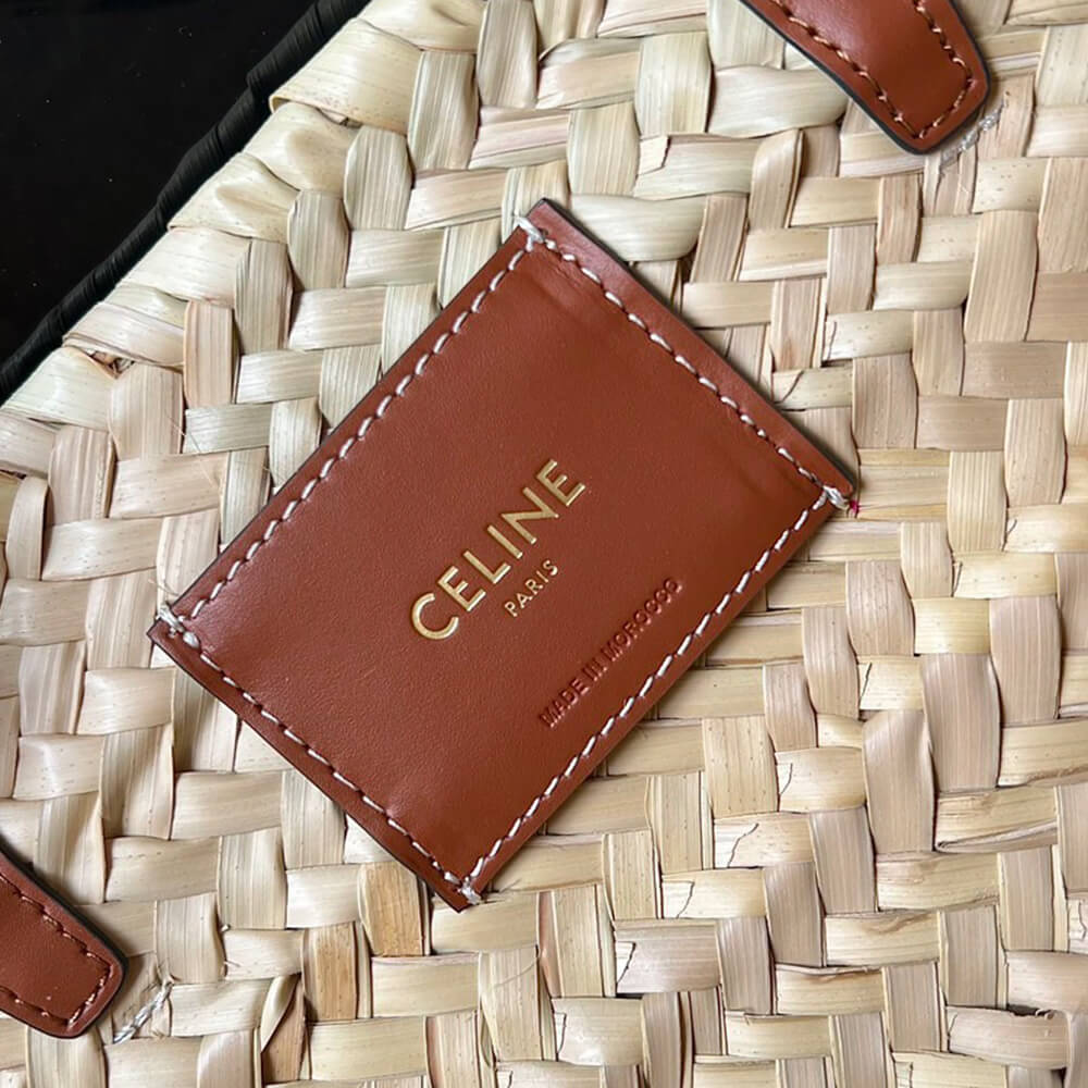 Ce1i*e MEDIUM Ce1i*e CLASSIC PANIER IN palm leaves and Calfskin(HIGH-END GRADE)