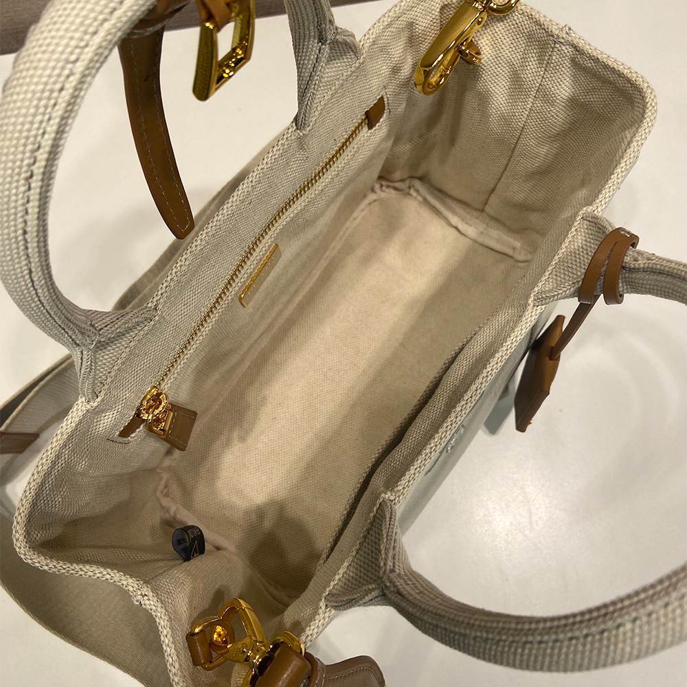 Pra*a Jardinière cotton canvas mini-bag(HIGH-END GRADE)